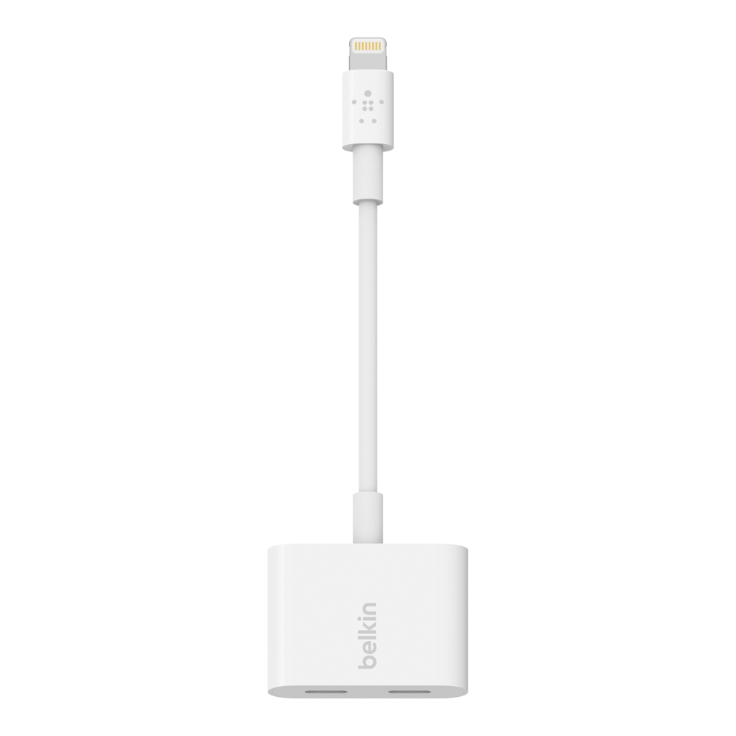 0745883734108 - Belkin Lightning Audio + Charge RockStar - Lightning to headphone jack   charging adapter - Lightning   Audio - Lightning (M) bis 4-poliger Mini-Stecker Lightning (W) - weiß - für Apple iPad iPhone (Lightning) (F8J212BTWHT)