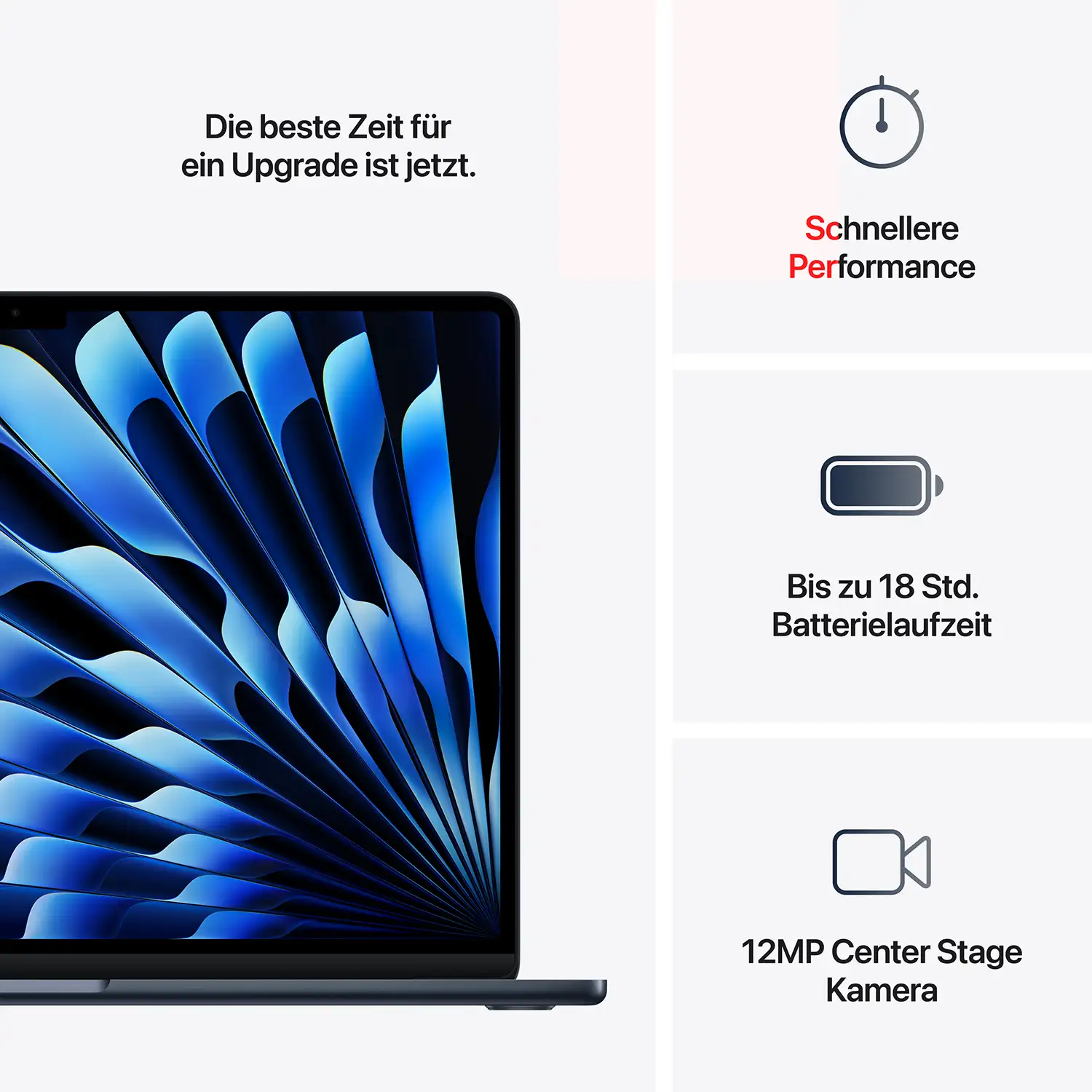 Macbook Air 15'' - M4  10-Core CPU  10-Core GPU - 16 GB - 256 GB SSD - Mitternacht - 2025