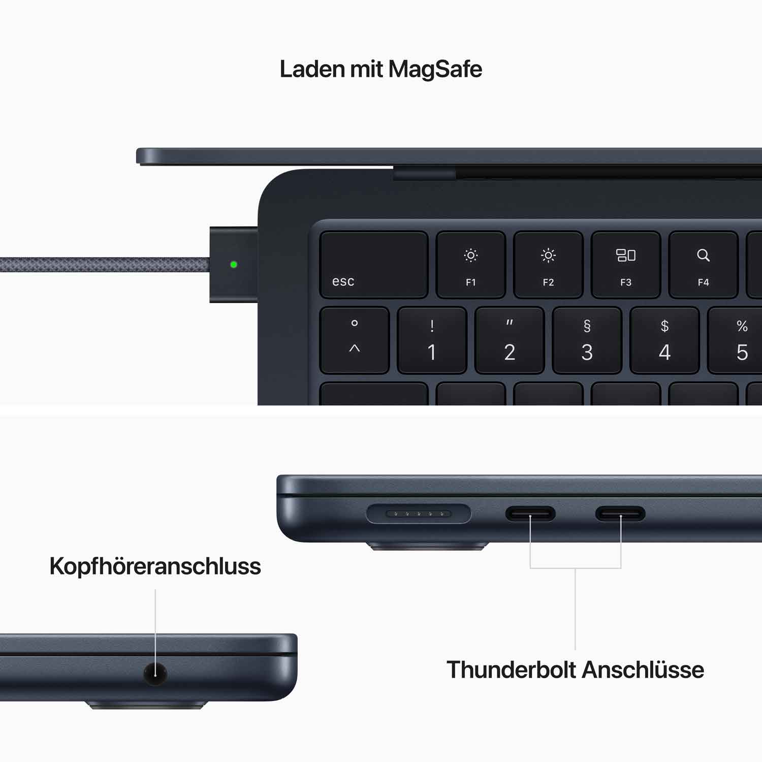 Macbook Air 13.6'' - M2 8-Core - 10-Core GPU - 8 GB - 512 GB SSD - Mitternacht // 2022