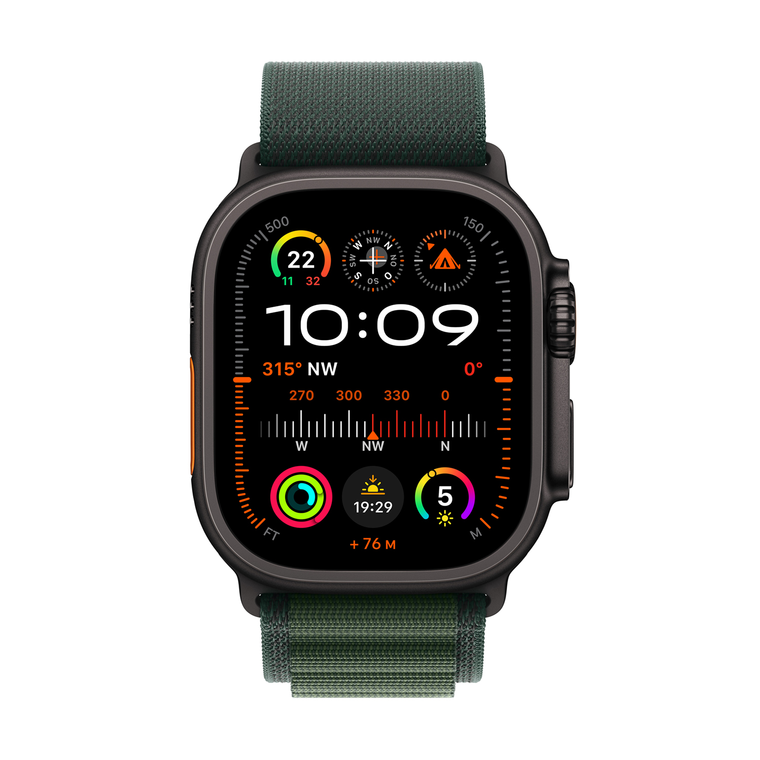 Apple Watch Ultra 2 Titanium Cellular 49mm Schwarz (Alpine Loop dunkelgrün) Small Apple Watch Ultra 2 Titanium Cellular 49mm Schwarz (Alpine Loop dunkelgrün) Small