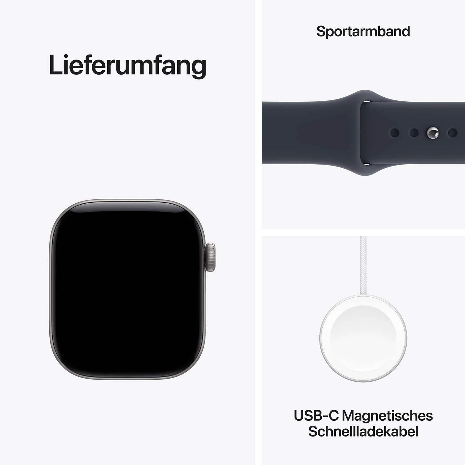 Apple Watch Series 12 GPS 42mm Space Grey Aluminium Case with Navy Blue Sport Band - S/M