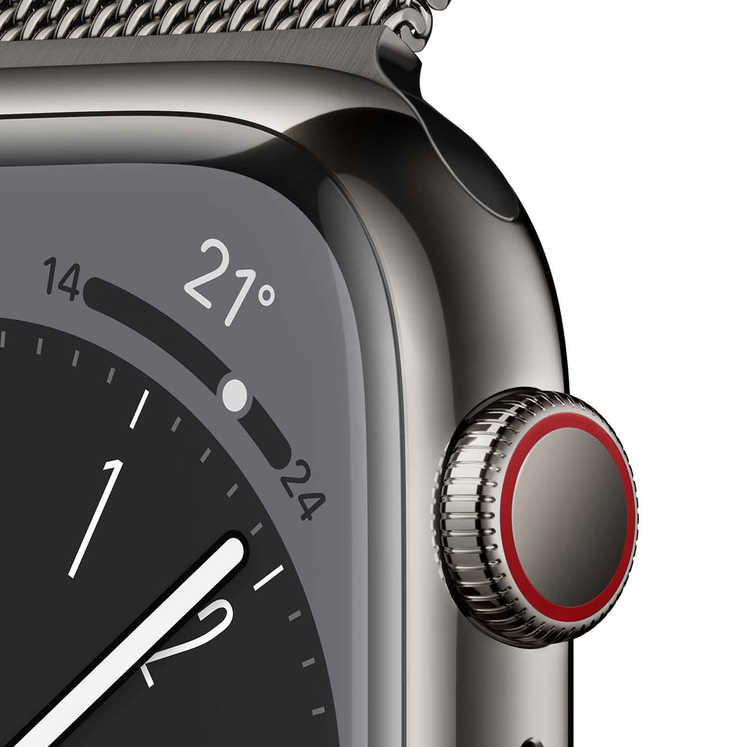 Apple Watch S8 Edelstahl Cellular 41mm Graphit (Milanaise graphit)