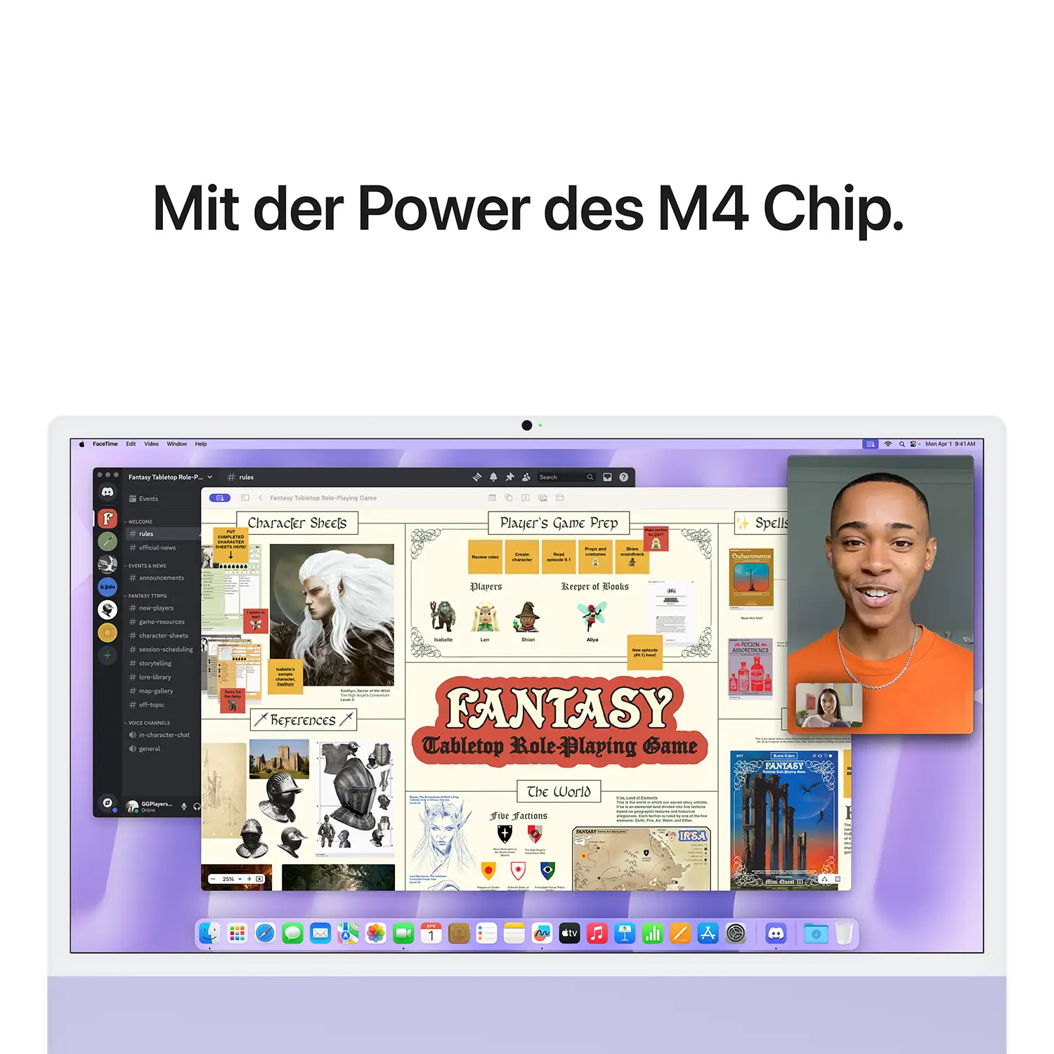 Apple iMac 24'' M4 10-Core CPU 10-Core GPU - 512 GB - 16 GB Violett - 2024 Produktbild: Imac m4 pro chip 4 port 24 in violett bild position 6