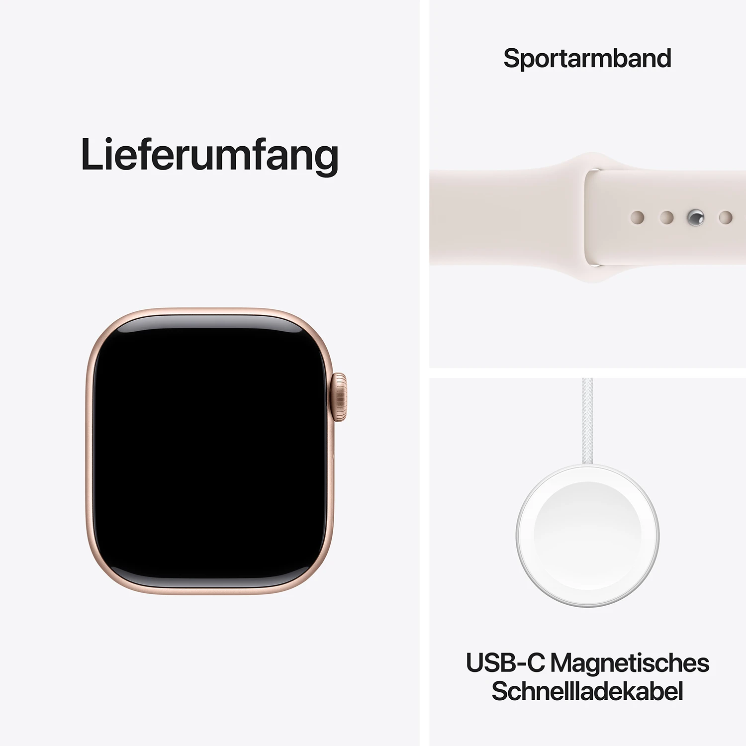 Apple Watch Series 11 GPS 42mm Rose Gold Aluminium Case mit Blassrosa Sport Band - S/M