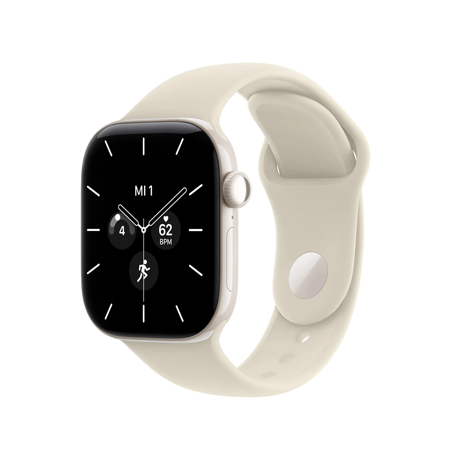 Apple Watch Series 12 GPS + Cellular 46mm Pearl White Ceramic Case with Sand Sport Band - S/M