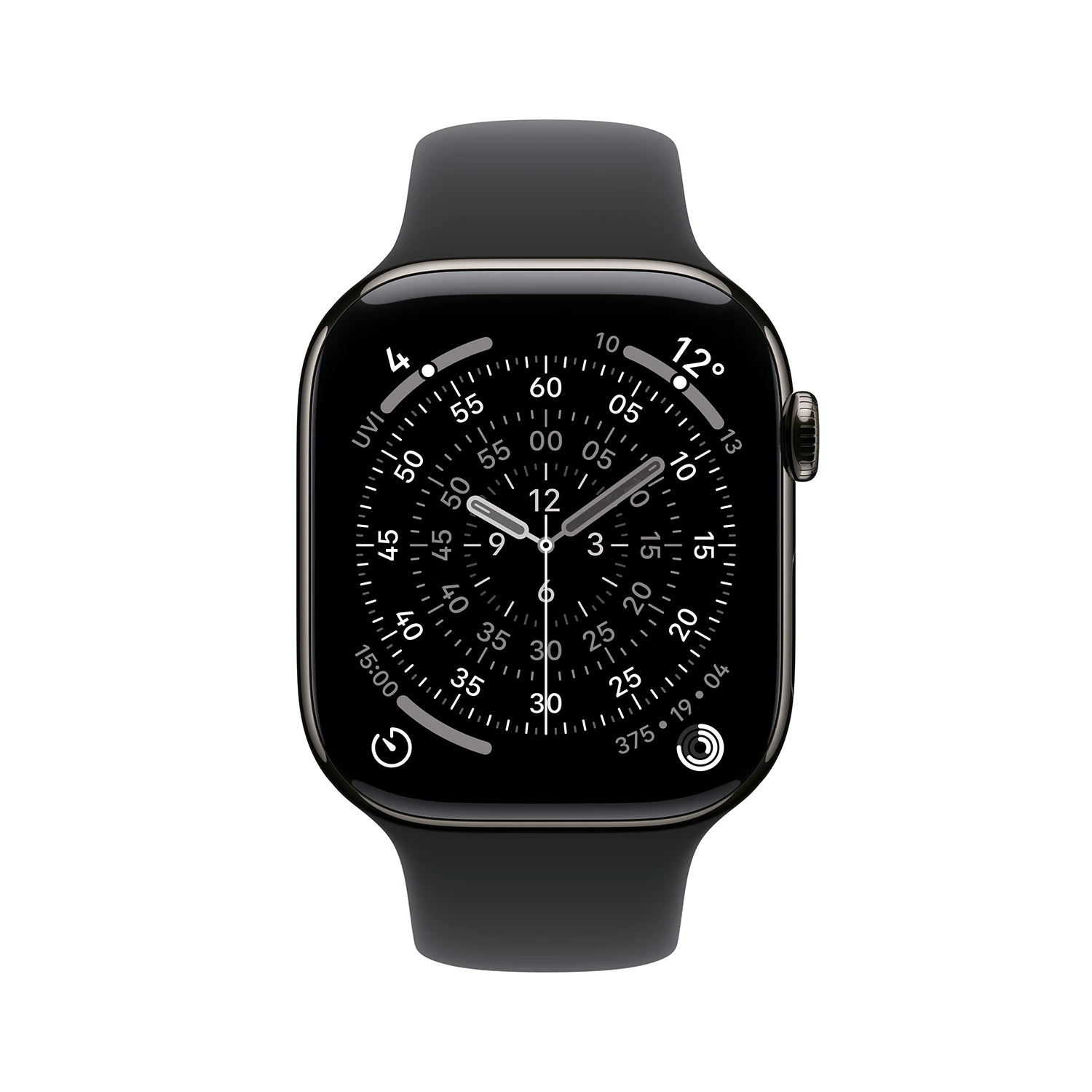Apple Watch Series 11 GPS + Cellular 42mm Schiefer  Titanium Case mit schwarzem Sport Band - S/M