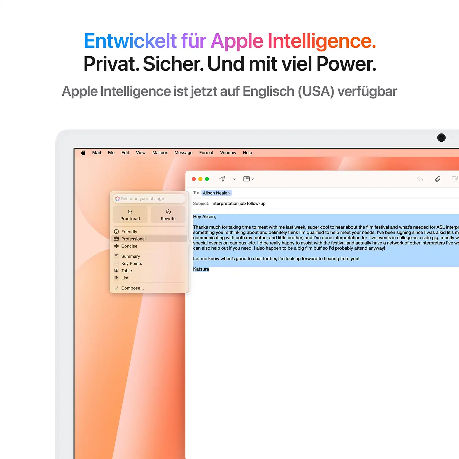 Apple iMac 24'' M4 8-Core CPU 8-Core GPU - 256 GB - 16 GB Orange - 2024 Produktbild: Imac m4 chip 2 port 24 in orange bild position 5