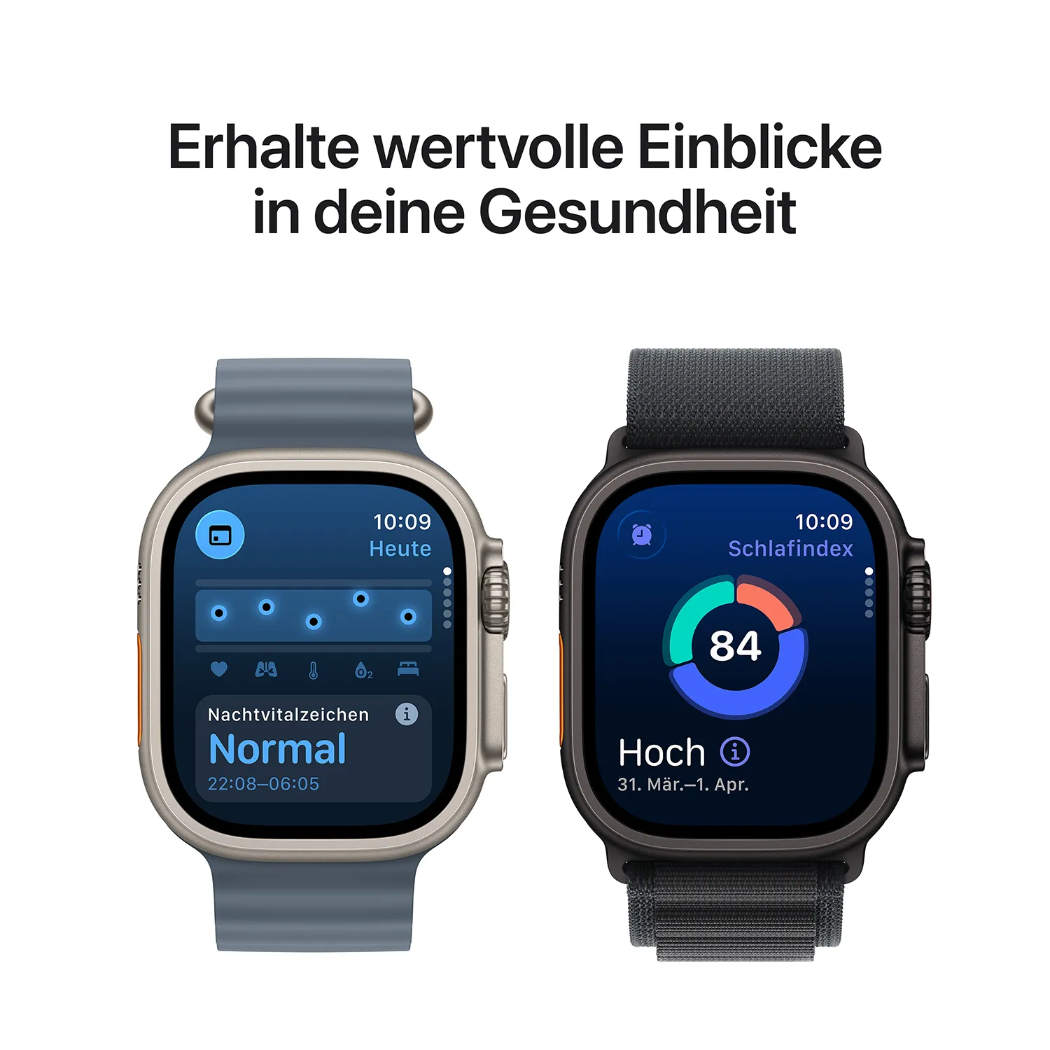 Apple Watch Ultra 3 GPS + Cellular 49mm Natur Titanium Case mit Hellblau Alpine Loop Small