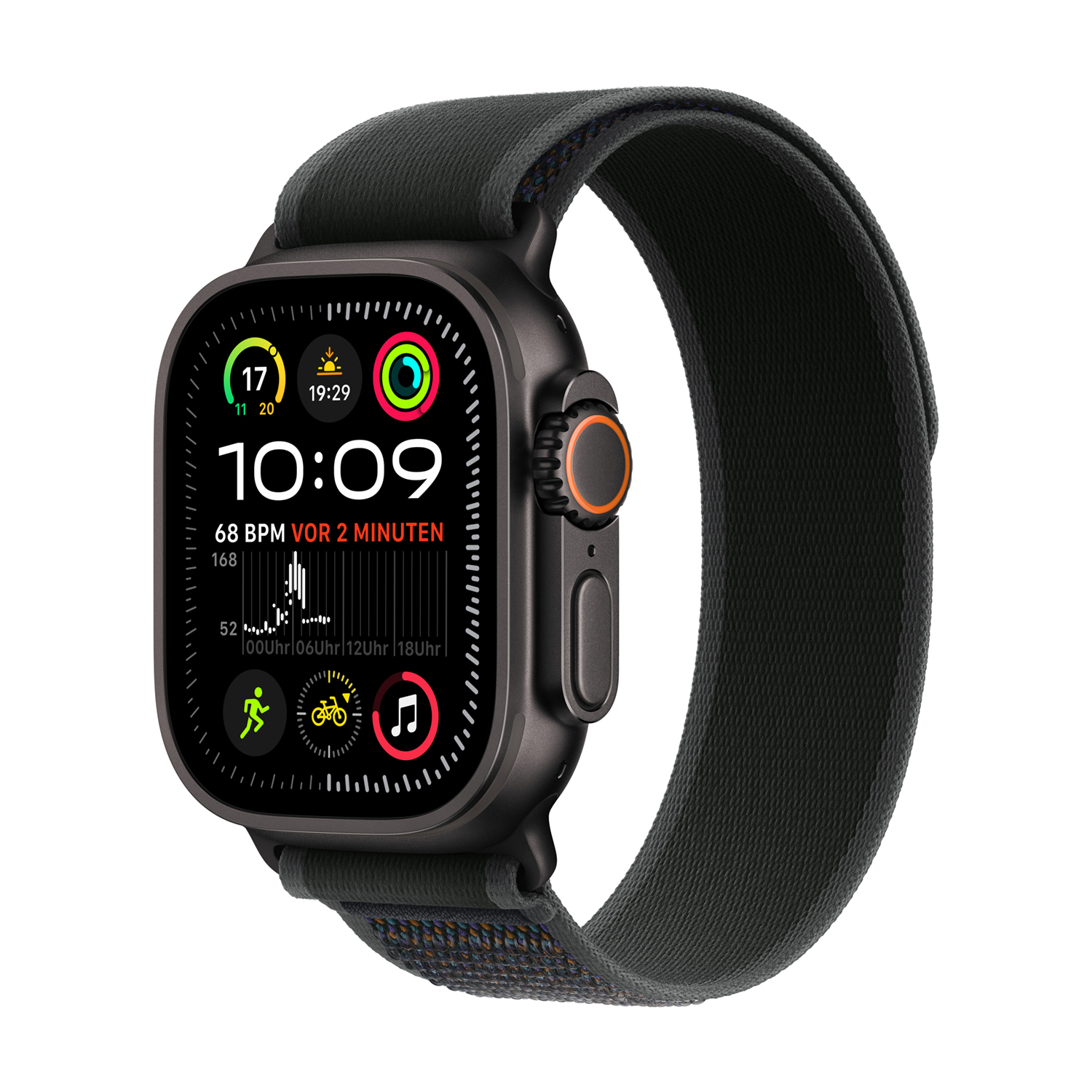 Apple Watch Ultra 2 Titanium Cellular 49mm Schwarz (Trail Loop schwarz) S/M