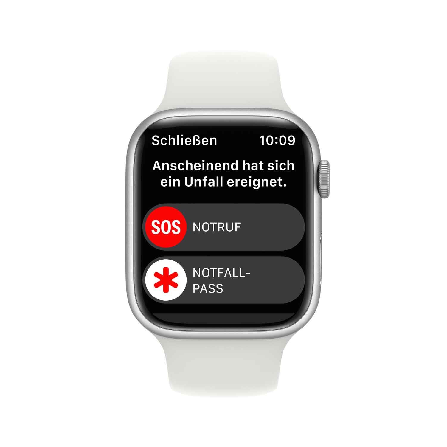 RP Apple Watch S8 Aluminium 41mm Silber Sportarmband weiB