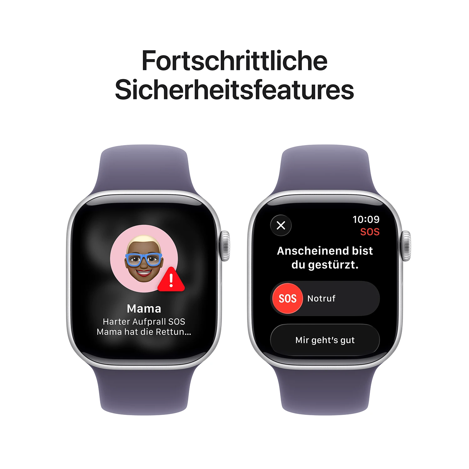 Apple Watch Series 11 GPS 42mm Silber Aluminium Case mit Nebelviolett Sport Band - S/M
