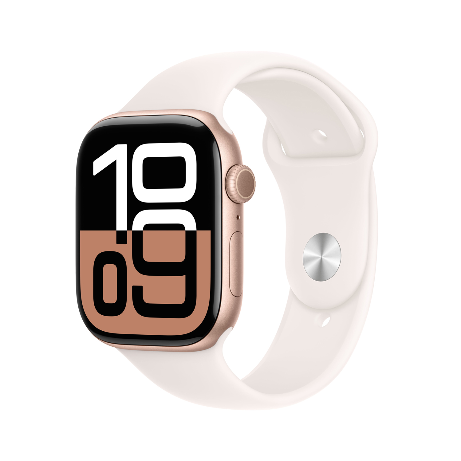 RP 2637 // Apple Watch S10 Aluminium 46mm Rosegold (Sportarmband blassrosa) S/M