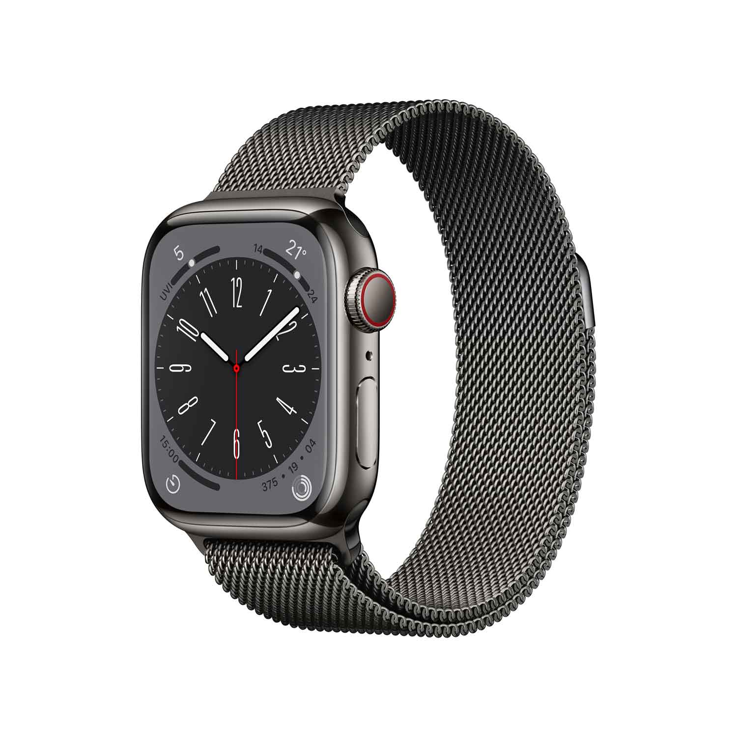 Apple Watch S8 Edelstahl Cellular 41mm Graphit (Milanaise graphit)