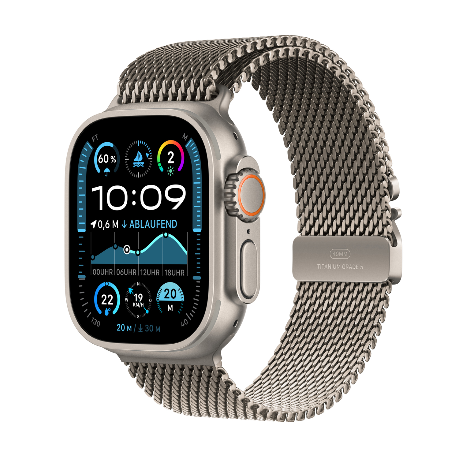 Apple Watch Ultra 2 Titanium Cellular 49mm Natur Milanaise Titan natur S