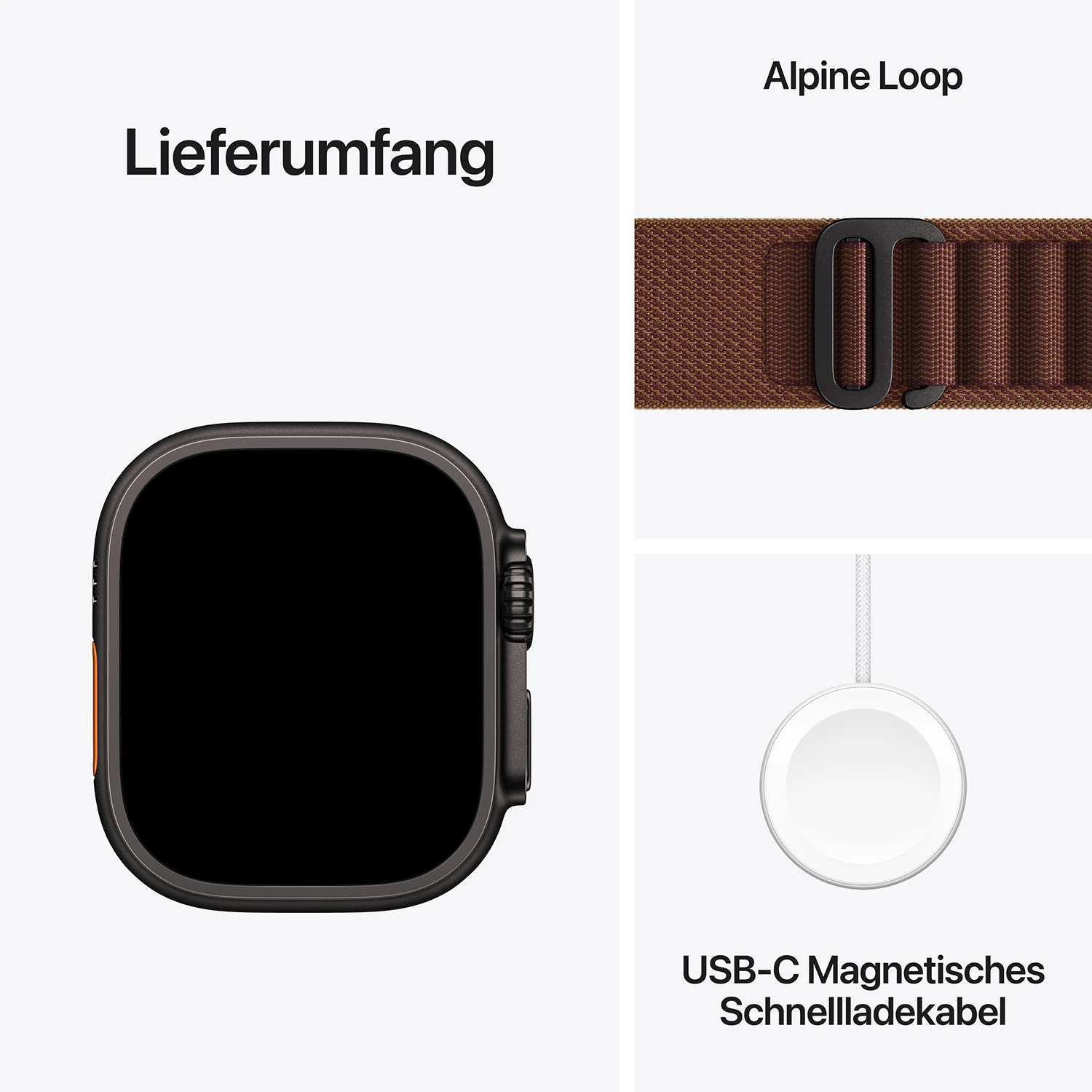 Apple Watch Ultra 4 Titanium Cellular 49mm Schwarz(Alpine Loop burgunder) S