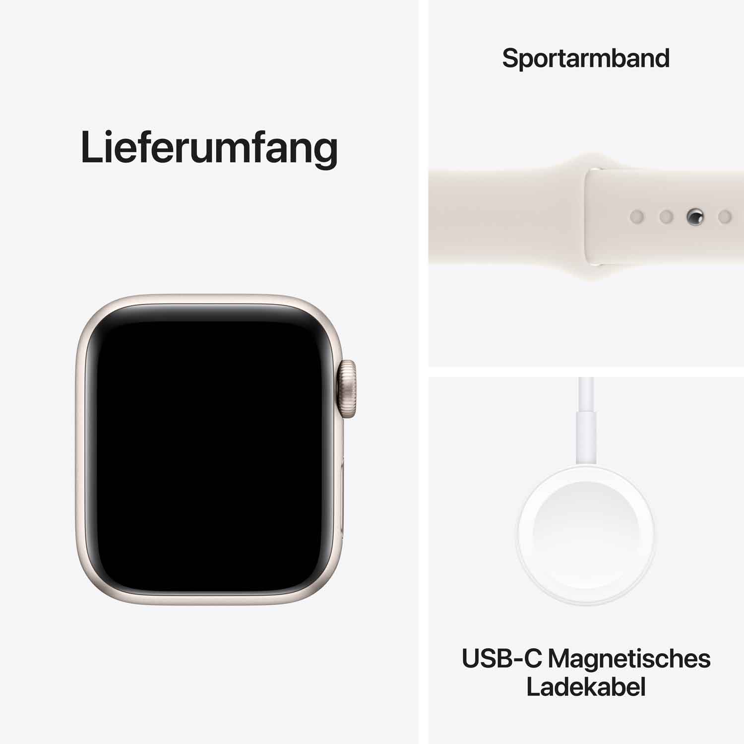 Apple Watch SE Aluminium 40mm Polarstern (Sportarmband polarstern) S/M - 2024